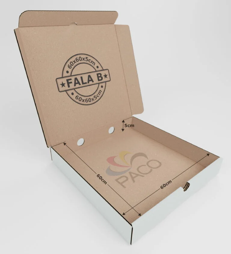 Pudełko na pizzę biało szare 60x60 cm Fala B  600 SZT PALETA